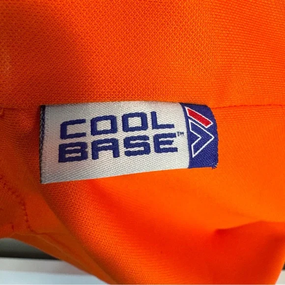 Majestic Men's Orange Cool Base performance jersey moisture-wicking Large Button - Picture 6 of 7